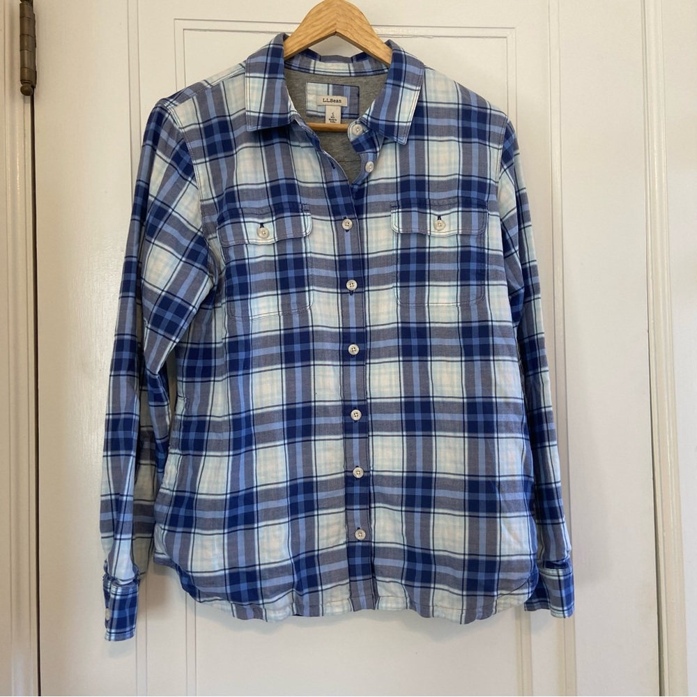 L.L. Bean jersey lined plaid jacket